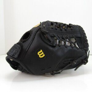Wilson Youth Black RHT Adjustable Cuff Five Finger Baseball Glove 11" A2451